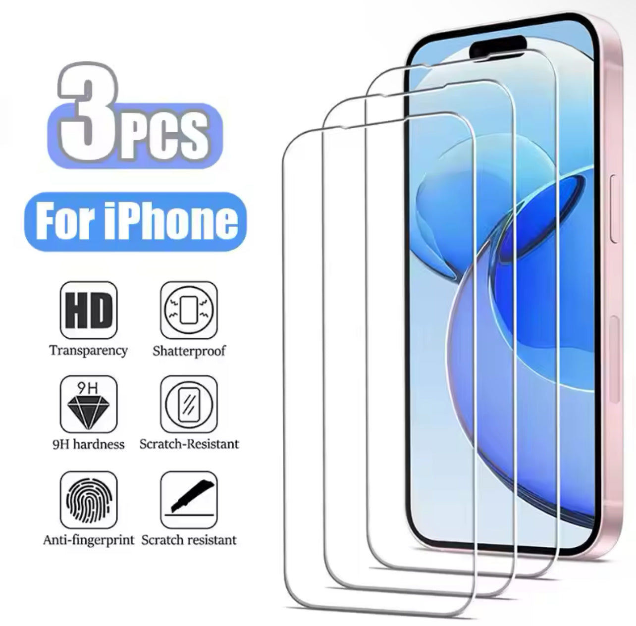 PJun Branded Premium 9H Clear Full Coverage ShatterProof Glass Screen Protector- 3pcs iPhone 16 Series 2024 PJun Branded Premium 9H Clear Full Coverage ShatterProof Glass Screen Protector- 3pcs iPhone 16 Series 2024